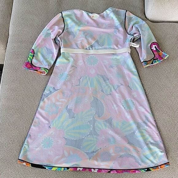 Spunk Wear Bright Retro Floral Flower Athletic Activewear Dress - Size Small - Picture 15 of 15